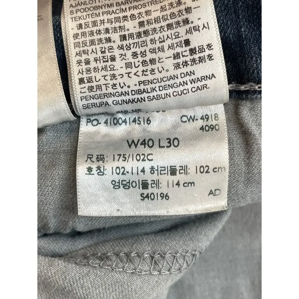 Levis 505 Jeans Mens 40 x 30 Blue Cotton Blend Stretch‎ Straight